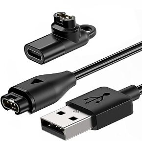 Charger Cable Compatible for Garmin Approach S44 S42 S40/ Approach S10 S12/ Approach S62 S60/ Approach S50 S70/ Approach G12 X10 SmartWatch with Type-C Adapters, USB Charging Cable Data Transfer Cord
