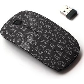 2.4G Wireless Mouse with Cute Pattern Design for All Laptops and Desktops with Nano Receiver - Chess Piece Your