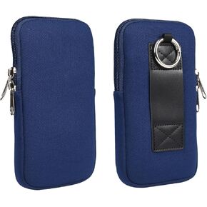 Neoprene Phone Sleeve Zipper Cell Phone Pouch Bag Belt Loop Case Compatible for Galaxy S25 S24 S10e A10e / Apple iPhone 16/16 Pro/XS X SE/Pixel Fold/Pixel 5 (Small)