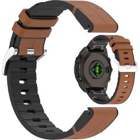 LOKEKE Compatible with Garmin Fenix 8 Replacement Silicone Wrist Band - 20mm Replacement Silicone Leather Wrist Watch Band Strap Compatible with Garmin Fenix 8