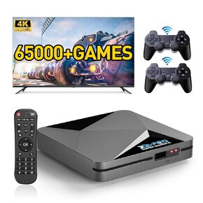Kinhank Retro Game Console,Super Console X2 PRO Emulator Console with 65,000+ Classic Games,Retro Gaming Console with EmuElec 4.6 &Android 9.0,4K HD Output,2.4+5G,BT 5.0,Compatible with Most Emulators