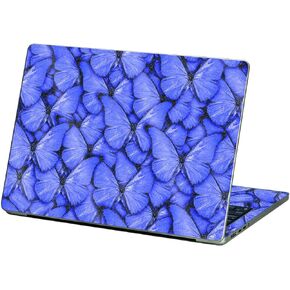 MightySkins Glossy Glitter Skin Compatible With Apple MacBook Air 13.6" M2 (2022) - Blue Butterflies | Protective, Durable High-Gloss Glitter Finish | Easy To Apply and Change Styles | Made in the USA