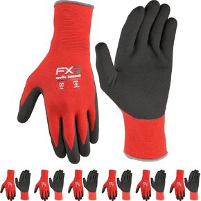 Wells Lamont Men's FX3 Nitrile Gloves, Coated Grip Work Gloves, Red, Medium (448M-600)