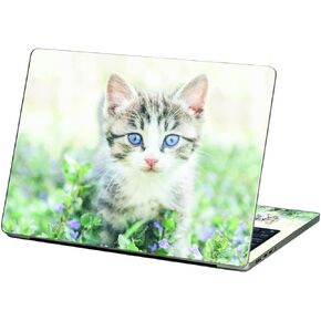 MightySkins Glossy Glitter Skin Compatible With Apple MacBook Air 13.6" M2 (2022) - Blue Eyed Kitten | Protective, Durable High-Gloss Glitter Finish | Easy To Apply and Change Styles | Made in the USA