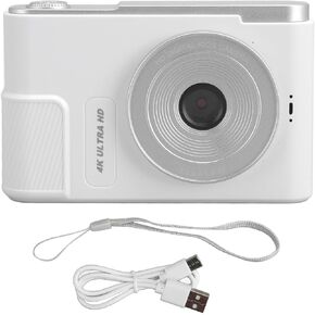 Sanpyl Pink Kids Camera, 4K 48MP HD Video Recorder with 16x Digital Zoom, Compact Portable Design for Beginners, Birthday Gift Choice