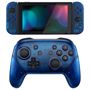 eXtremeRate Clear Blue Replacement Full Set Shell for Nintendo Switch & Switch Pro Controller