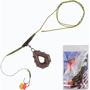 Carp Fishing Rig Set Carp Hair Rig Fishing Accessories with Weight Sinker Quick Change Rolling Swivel Sleeves Carp Hook Corn Bait Carp Tackle Rig