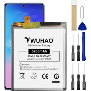 WUHAO for Galaxy A71 Battery, EB-BA907ABY Battery [Upgraded 5200mAh] for Samsung Galaxy A71 5G SM-A7160 SM-A716U SM-A716U1 with Repair Tool Kit