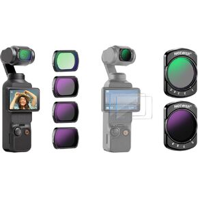 NEEWER Magnetic ND&Black Diffusion 1/4 Effect Filter Kit and Variable ND2-ND32 & ND64-ND512 Kit Compatible with DJI OSMO Pocket 3 Creator Combo