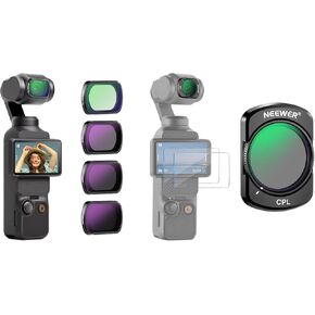 NEEWER Magnetic ND&Black Diffusion 1/4 Effect Filter Kit and Magnetic CPL Filter Compatible with DJI OSMO Pocket 3 Creator Combo