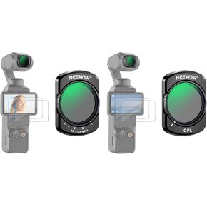 NEEWER Variable ND2-32 & 1/4 Black Diffusion Filter and Magnetic CPL Filter Compatible with DJI Osmo Pocket 3 and Creator Combo