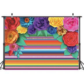 Dudaacvt 7x5ft Fiesta Theme Photography Backdrop Cinco De Mayo Party Decorations Colorful Striped Backdrop Fiesta Summer Pool Mexicana Birthday Party Supplies