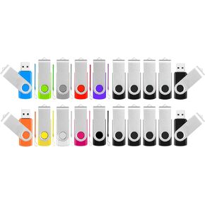 Bulk USB Flash Drives - 4GB Flash Drives 10 Pack Black and 4GB USB Flash Drive 10 Pack Color, USB 2.0 Thumb Drive Pendrive Jump Drives Multipack for Data Storage, Photo Transfer and Backup