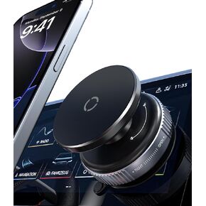 Magnetic Car Phone Holder with Suction Cup [360° Rotatable], Metal Phone Mount [Compatible with MagSafe iPhone], for Car/Gym/Glass/Any Smooth Surface, Black