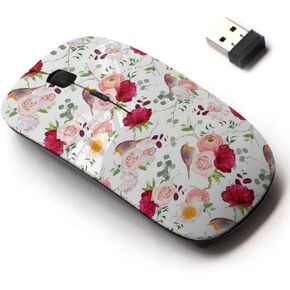 2.4G Wireless Mouse with Cute Pattern Design for All Laptops and Desktops with Nano Receiver - Natural Cute