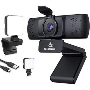 NexiGo 1080P Webcam Kits, N930P 1080P Streaming Business Webcam with Software, Microphone & Privacy Cover, AutoFocus, Rechargeable Glow Light for Streamers with Webcam Style Clip, for OBS/Zoom/Skype
