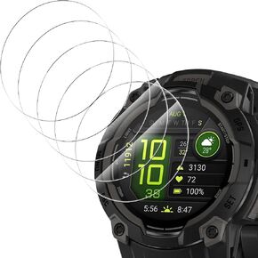 Simpeak 3-Pack Screen Protector Compatible with Garmin Instinct 3 45mm AMOLED/Solar Smartwatch, 9H Hardness Tempered Glass Protective Film, Anti-Scratch, Sensitive Touch
