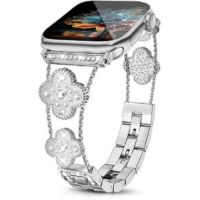 Compatible for Apple Watch Bands 38mm 40mm 41mm 42mm 44mm 45mm 49mm for Women, Stainless Steel Metal Wristband Apple Watch Strap for iWatch Ultra SE Series 9/8/7/6/5/4/3/2/1