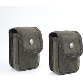 Tintirs 2 Pack Small EDC Belt Pouches for Men Women, Compact Holster Pouches Waist Bags with Belt Loop for Fishing, Hiking, Camping, Snap Closure, Heavy Duty Waxed Canvas, Olive Small