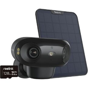 REOLINK Argus 4 Pro Black + 6W Solar Panel & 128GB SD Card- 4K Home Security Cameras System, ColorX Night Vision, 180° Blindspot-Free View, Dual-Band Wi-Fi 6, Smart AI Detection, No Monthly Fee