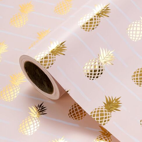 لفة ورق تغليف الزفاف من WRAPAHOLIC - لفة صغيرة - 17 بوصة × 16.5 قدم - تصميم حلقة من رقائق الذهب الوردي، مثالية لحفلات الزفاف، وحفلات الزفاف، وأعياد الميلاد in Saudi Arabia