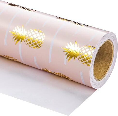 لفة ورق تغليف الزفاف من WRAPAHOLIC - لفة صغيرة - 17 بوصة × 16.5 قدم - تصميم حلقة من رقائق الذهب الوردي، مثالية لحفلات الزفاف، وحفلات الزفاف، وأعياد الميلاد in Saudi Arabia