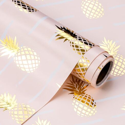 لفة ورق تغليف الزفاف من WRAPAHOLIC - لفة صغيرة - 17 بوصة × 16.5 قدم - تصميم حلقة من رقائق الذهب الوردي، مثالية لحفلات الزفاف، وحفلات الزفاف، وأعياد الميلاد in Saudi Arabia