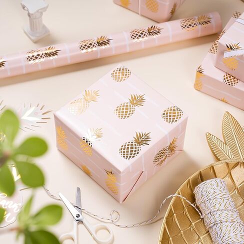 لفة ورق تغليف الزفاف من WRAPAHOLIC - لفة صغيرة - 17 بوصة × 16.5 قدم - تصميم حلقة من رقائق الذهب الوردي، مثالية لحفلات الزفاف، وحفلات الزفاف، وأعياد الميلاد in Saudi Arabia