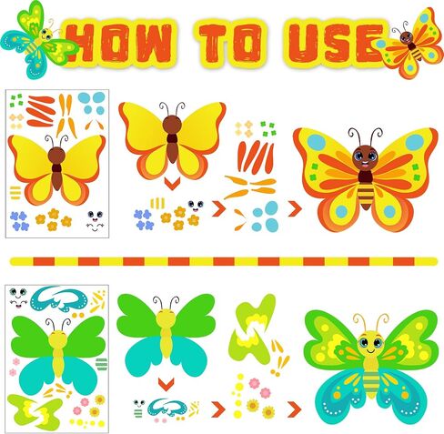 48 Sheets Make A Smile Face Stickers Make A Emotion Face Stickers Make A Happy Face Strikers Birthday Party Favors for Kids Party Favors, Rewards, Art Craft with 8 Designs in Saudi Arabia