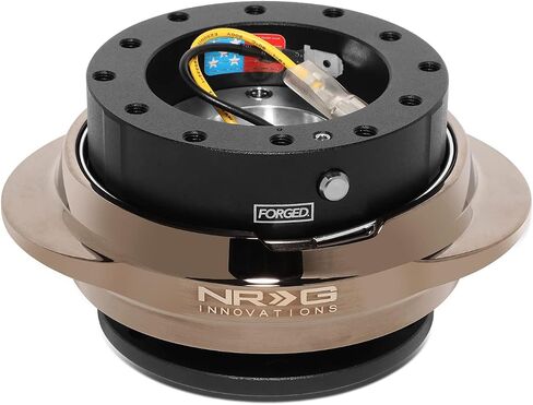 NRG Innovations NRG-SRK-220BK-SL GEN 2.2 Steering Wheel Quick Release Adapter 6-Hole & 6x70 and 6x74mm Bolt Patterns Black Body/Shinny Silver Oval Ring in Kuwait