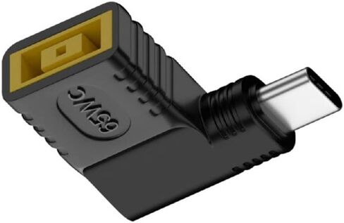 xiwai Rectangle Jack Input to USB-C Adapter Type-C Connector Angled 90 Degree Power Plug Charge Adapter for Laptop Phone 65W in Saudi Arabia