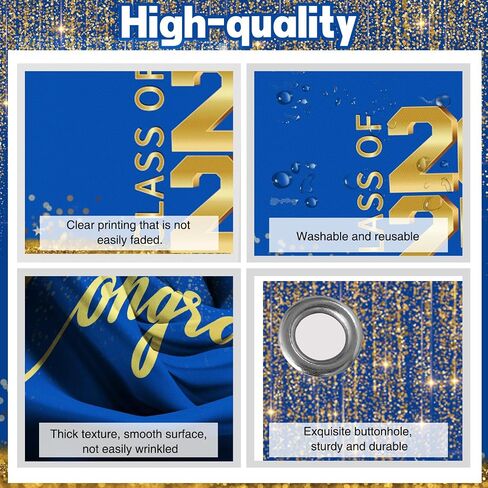 Class of 2025 Backdrop, 6 * 6 FT Graduation Photo Backdrop, Black and Gold Graduation Banner, 2025 Congratulations Banner for Photoshoot, Graduate Background Booth Props in Saudi Arabia