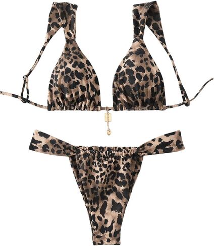 WDIRARA Women's Floral Print High Waisted Bikini Set Triangle Spaghetti Strap Bathing Suit Swimsuit 2 Piece Set in Saudi Arabia