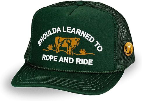 Bottom Shelf Shoulda Learned to Rope & Ride Funny Foam Trucker Hat for Men & Women with Hat Pin in Saudi Arabia