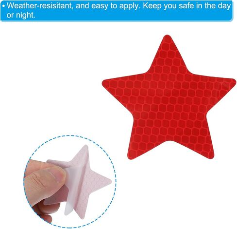 PATIKIL Reflective Stickers, 50 Pack Night High Visibility Waterproof Warning Reflective Sticker Outdoor Reflectors for Cars Bikes Motorcycles Trucks Trailers, 5 Colors(Star) in Saudi Arabia