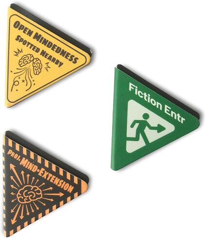 Read On Line Marker Bookmarks, Magnetic Bookmarks Set of 3, Triagular Magnetic Page Clip No Harm to Books, Gift for Readers Book Lovers Adults Kids (Signs) in Saudi Arabia