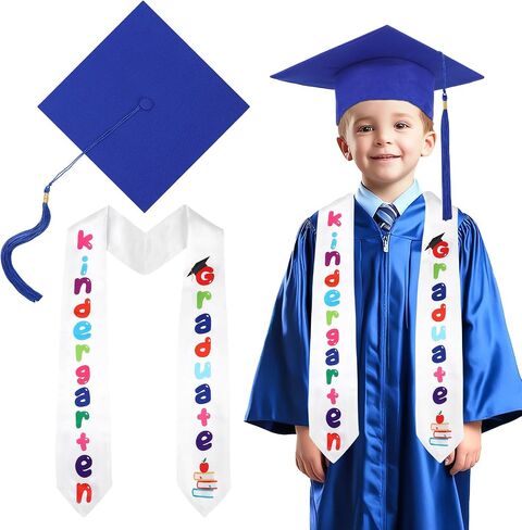 2 Pcs Kindergarten Graduation Cap and Stole, 2024 Preschool Kindergarten Graduation Decorations for Boys Girls Gifts Pink in Saudi Arabia