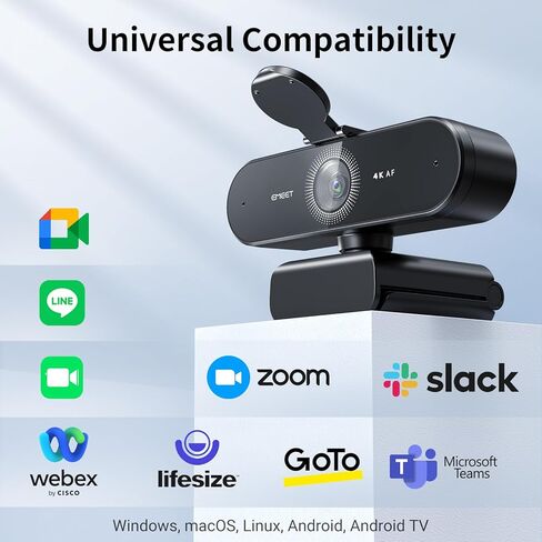 EMEET NOVA 4K Webcam for PC - Ultra 4K HD, PDAF Autofocus, Dual Noise-Cancelling Mics, 73° FOV, Auto Light Correction, USB Plug&Play, Privacy Cover, Ideal for High-End Business Meetings&Live Streaming in Kuwait