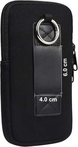 Neoprene Phone Sleeve Zipper Cell Phone Pouch Bag Belt Loop Case Compatible for Galaxy S25 S24 S10e A10e / Apple iPhone 16/16 Pro/XS X SE/Pixel Fold/Pixel 5 (Small) in Kuwait