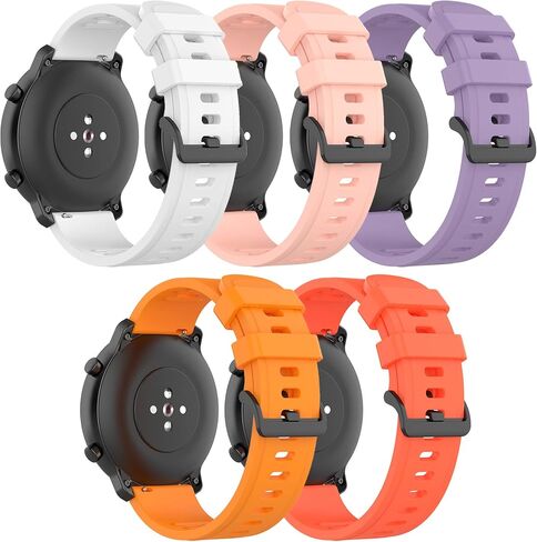 QGHXO Band for Amazfit Bip 5, Soft Silicone Replacement Band for Amazfit GTR 4/3/3 Pro/2/2e/GTR 47mm Smartwatch (No Tracker) in Saudi Arabia
