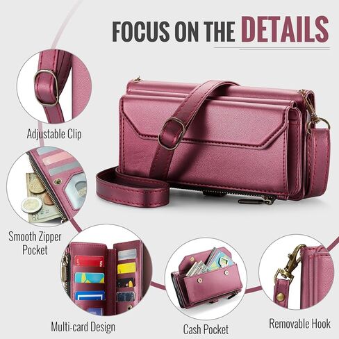 Asuwish Phone Case for Samsung Galaxy S25 5G Zipper Wallet Cover with Tempered Glass Screen Protector and Leather Flip RFID Blocking Card Holder Stand Cell Accessories S 25 25S G5 Women Girls Wine Red in Saudi Arabia