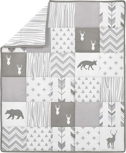 Sweet Jojo Designs Green and Beige Deer Buffalo Plaid Check Woodland Camo Baby Boy Crib Bedding Set - 4 Pieces - Rustic Camouflage in Saudi Arabia