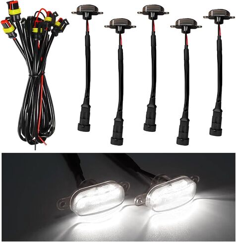 6PCS Car Grille Lights, Bright Amber LED Grill Lights with Wiring Harness, Waterproof Front Grill Trim Lamps, Vehicle Exterior Grille Lamps Compatible with F150 F250 F350 (Black+Yellow) in Kuwait