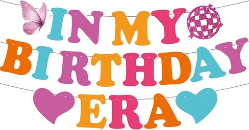In My Birthday Era Banner, DIY Glitter In My Birthday Era Decorations with Birthday Hanging Swirls, Birthday Party Decorations, Eras Birthday Decorations for Women Girls in Saudi Arabia