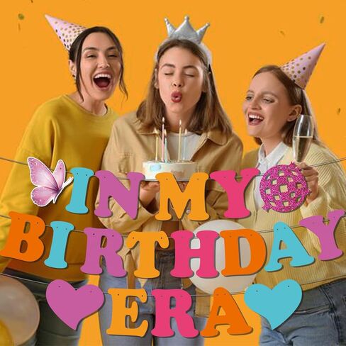 In My Birthday Era Banner, DIY Glitter In My Birthday Era Decorations with Birthday Hanging Swirls, Birthday Party Decorations, Eras Birthday Decorations for Women Girls in Saudi Arabia