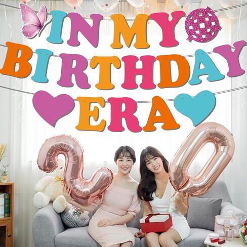 In My Birthday Era Banner, DIY Glitter In My Birthday Era Decorations with Birthday Hanging Swirls, Birthday Party Decorations, Eras Birthday Decorations for Women Girls in Saudi Arabia