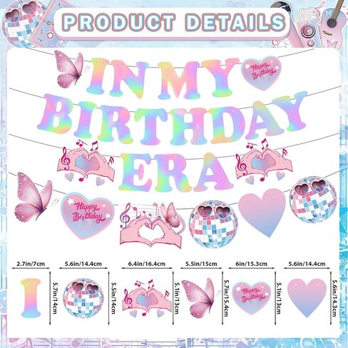 In My Birthday Era Banner, DIY Glitter In My Birthday Era Decorations with Birthday Hanging Swirls, Birthday Party Decorations, Eras Birthday Decorations for Women Girls in Saudi Arabia