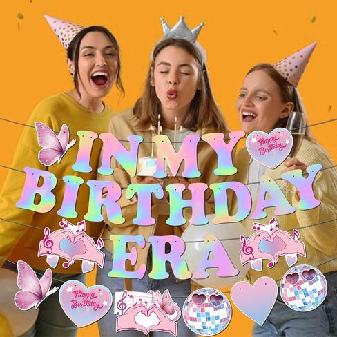 In My Birthday Era Banner, DIY Glitter In My Birthday Era Decorations with Birthday Hanging Swirls, Birthday Party Decorations, Eras Birthday Decorations for Women Girls in Saudi Arabia