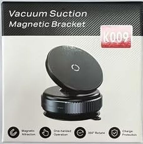 Magnetic Car Phone Holder with Suction Cup [360° Rotatable], Metal Phone Mount [Compatible with MagSafe iPhone], for Car/Gym/Glass/Any Smooth Surface, Black in Saudi Arabia