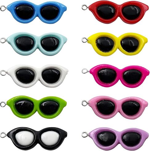 Eyeglasses Jewelry Charms 40 Pcs, Sunglasses Charms,DIY Charm Sunglasses for Earring Necklace Bracelet Keychain Jewelry Craft Making(Colored) in Saudi Arabia